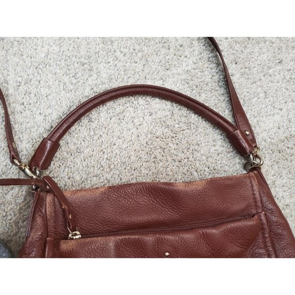 Kate Spade Crossbody Purse Brown Pebbled Cow Leather - Picture 10 of 11